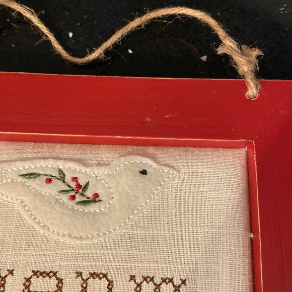 Christmas Winter Wishes Felt Birds Cross Stitch Picture Country Rustic F… - Picture 7 of 10